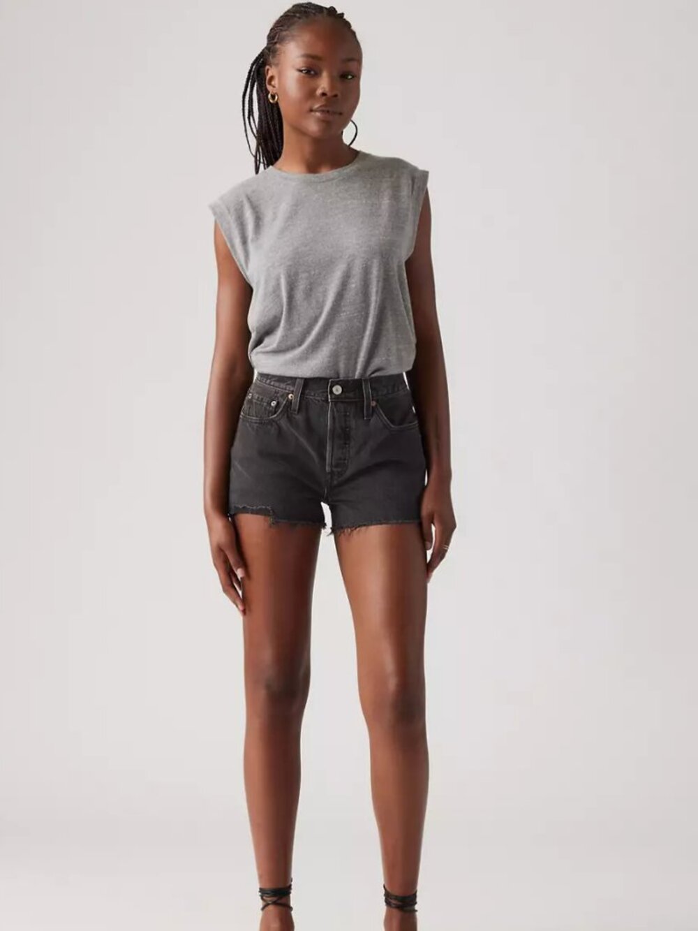 Levi’s 501 Original High Rise Shorts in Lunar Black size 28